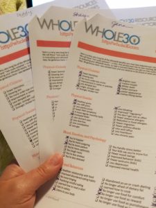 Whole 30 NSV checklist