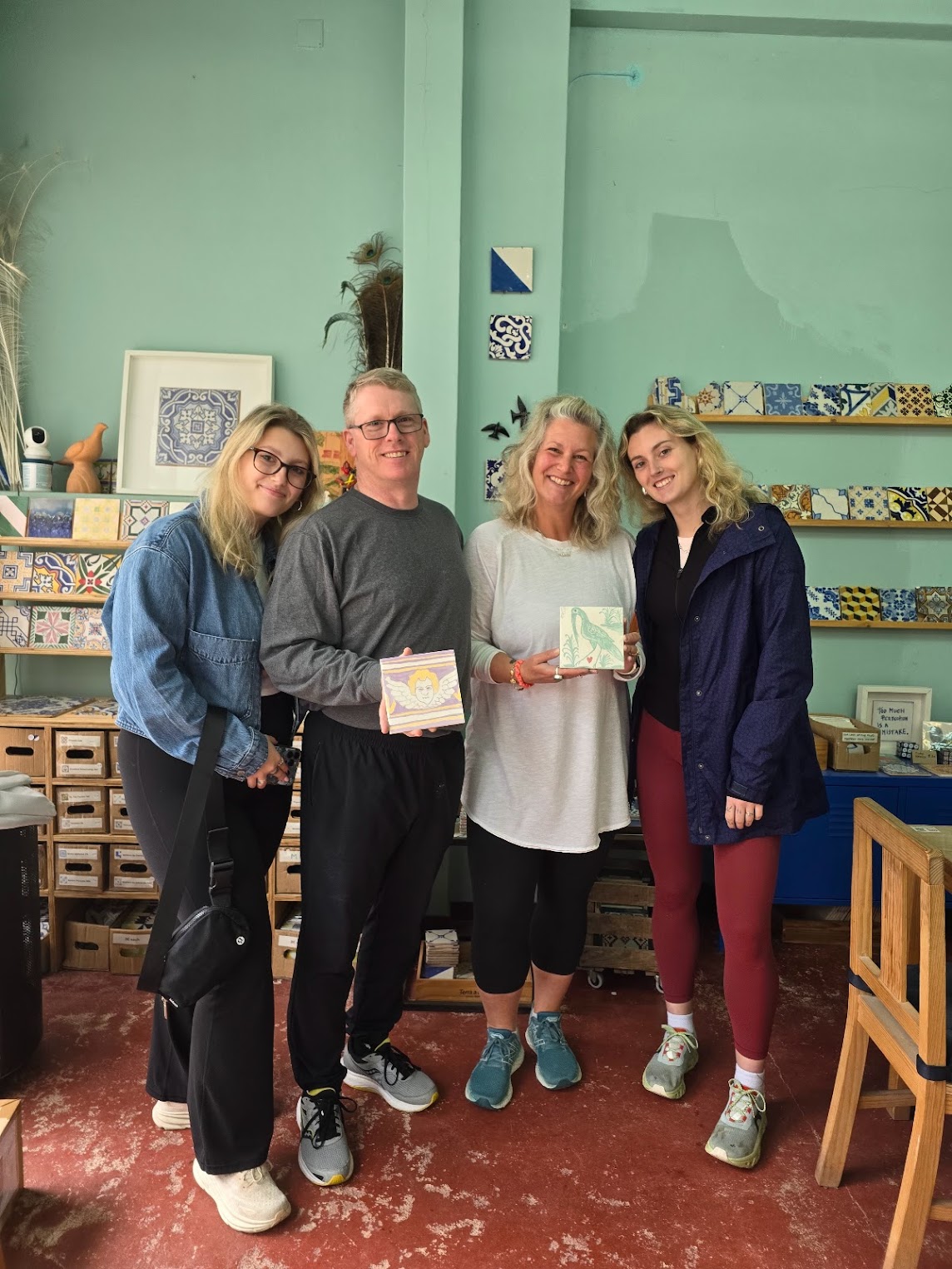 making hand glazed tiles in Portugal