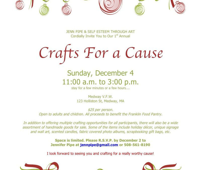 Join Me For the 1st Annual Crafts For a Cause — December 4